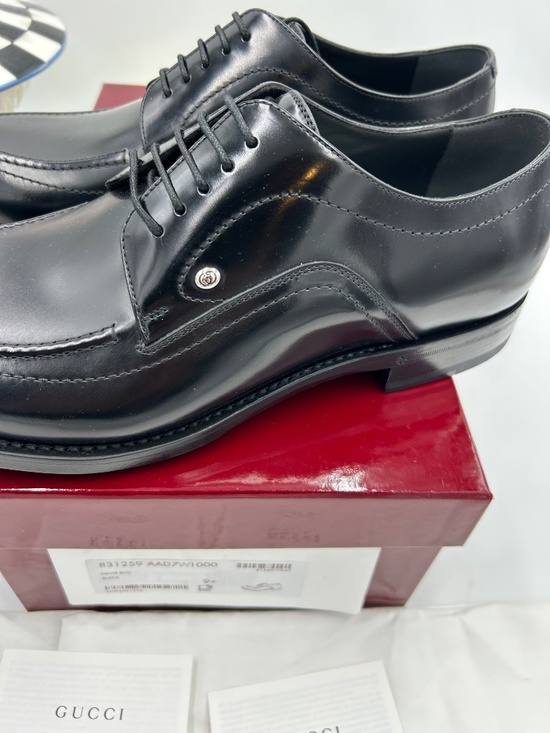 ***************Men’s Gucci Jasper Leather Derby Shoes.  Size 9.5/fits 10 US. main image 6